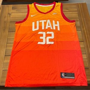 Mens Utah Jazz Karl Malone #32 Jersey City Connect Edition XL 54 Swingman Orange